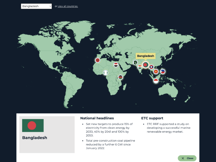 An interactive map was created to showcase projects happening all over the world